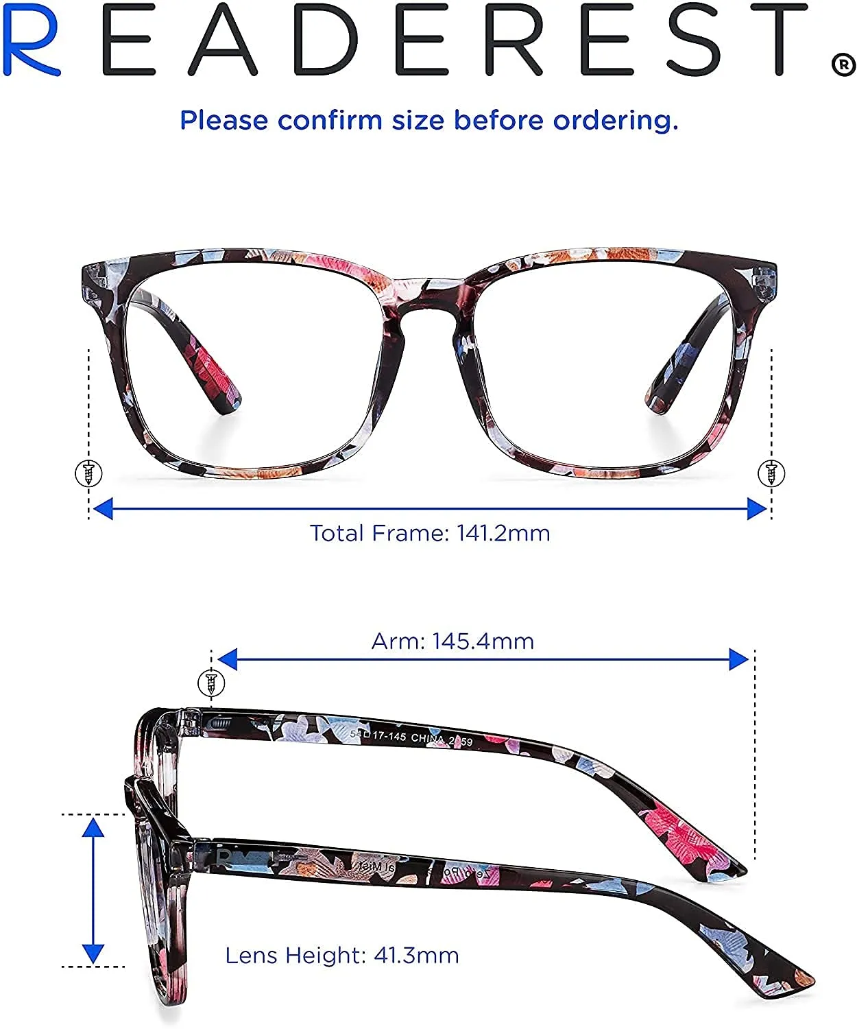 Readerest blue-light-blocking-reading-glasses-floral-3-00-magnification