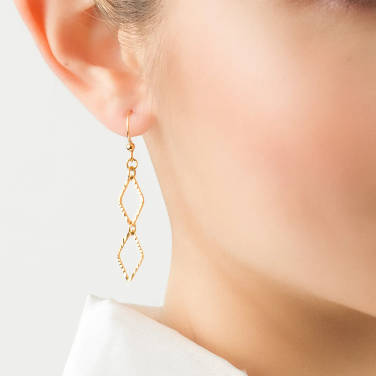 Rhombus Drop French Hook Earrings