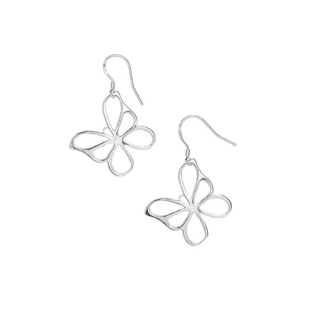 Silver Butterfly Dangle Earrings for Women by Hollywood Sensation