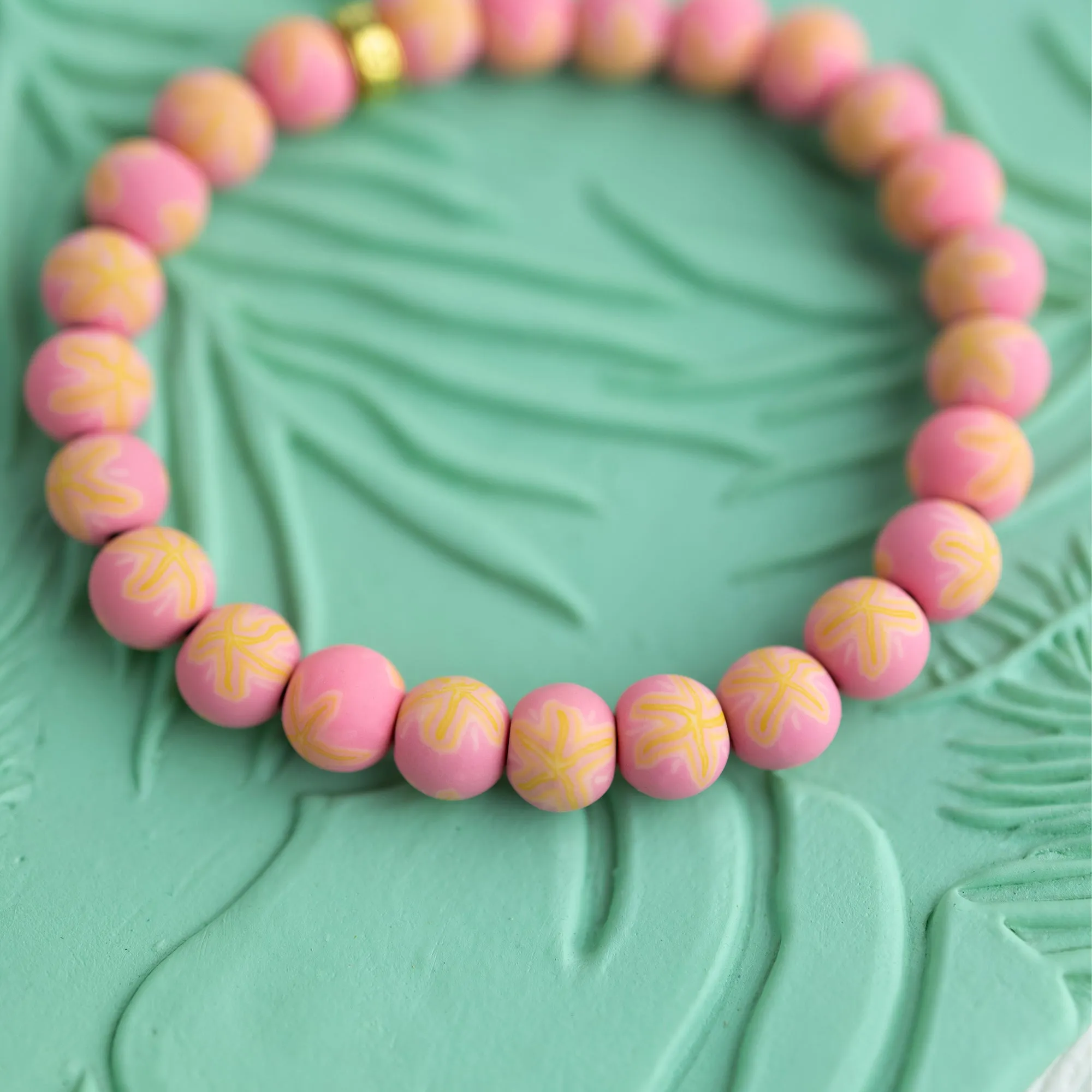 Strawberry Sand Stack Bracelet