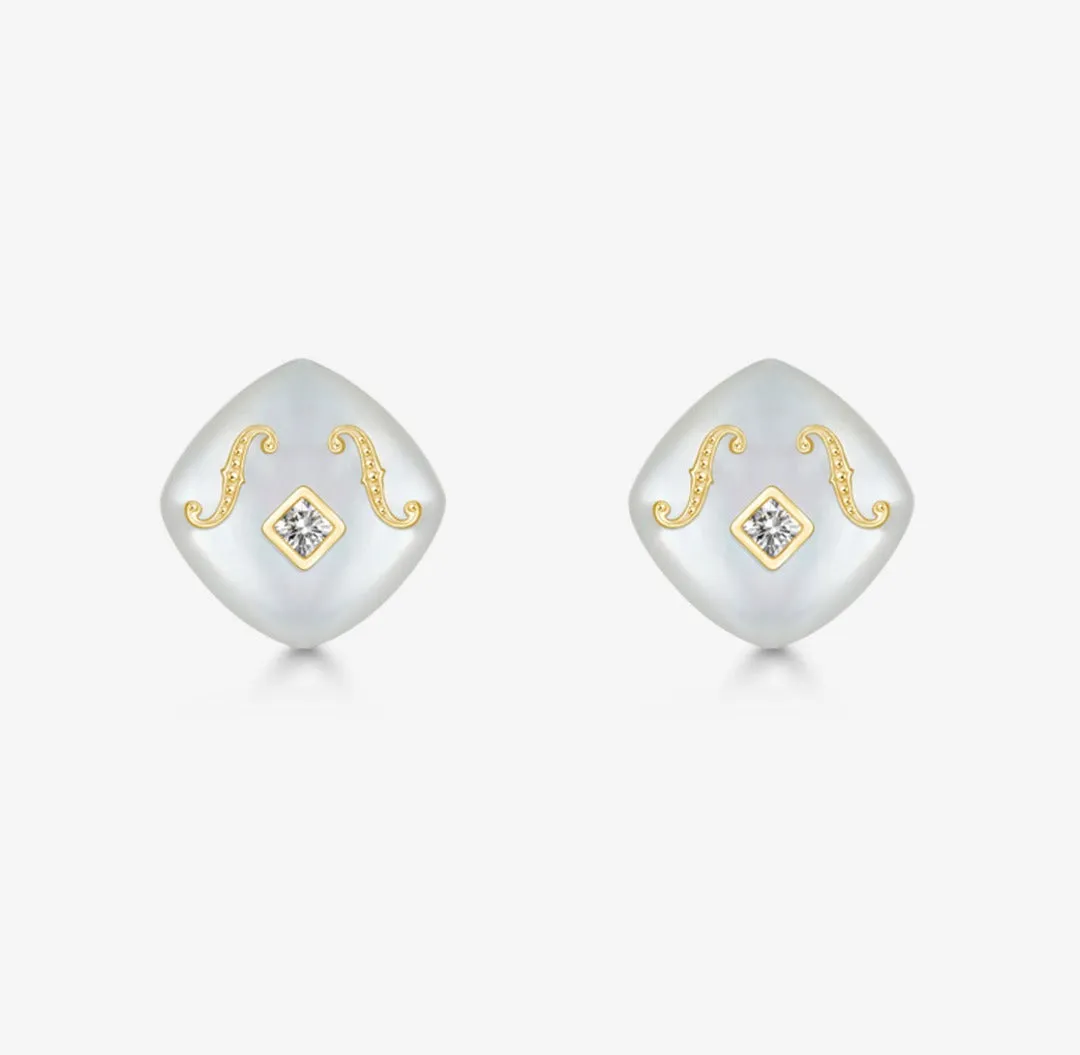 THIALH - CONCERTO - 18K Yellow Gold Mother of Pearl Earrings