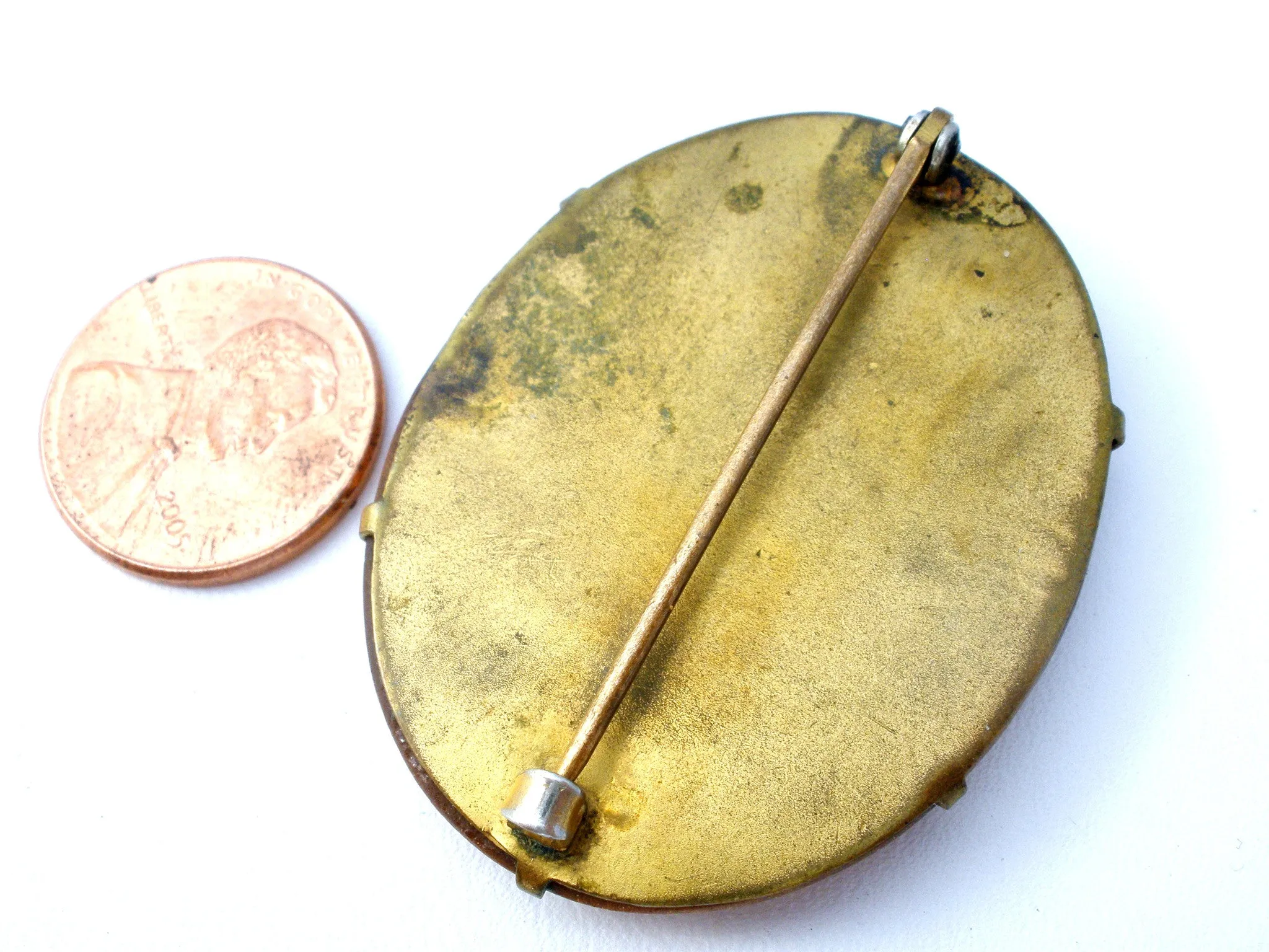 Victorian Mosaic Aventurine Goldstone Brooch