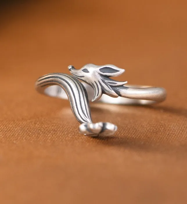 Vintage Personalized Adjustable Fox Ring for Women 0012